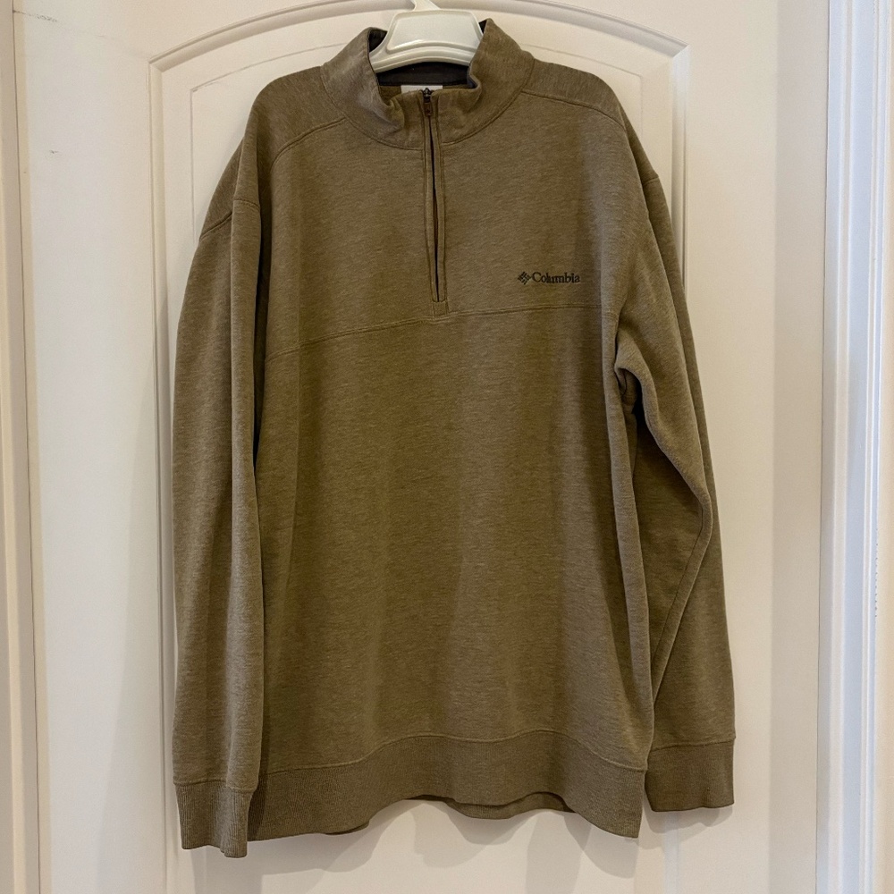 Columbia half zip tan sweather in size large